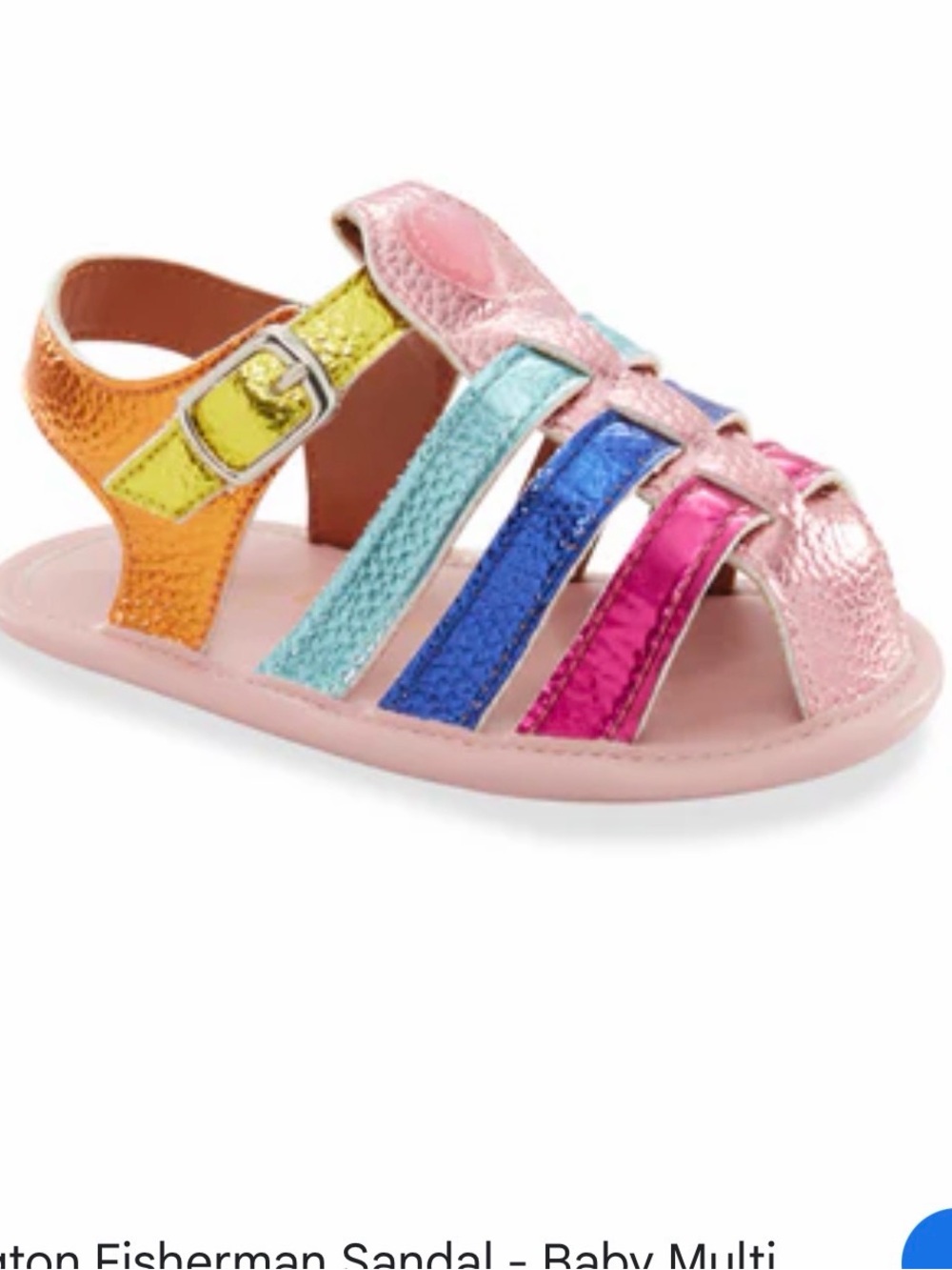 Kurt Geiger Baby Multi Rainbow Metallic Fisherman Sandal